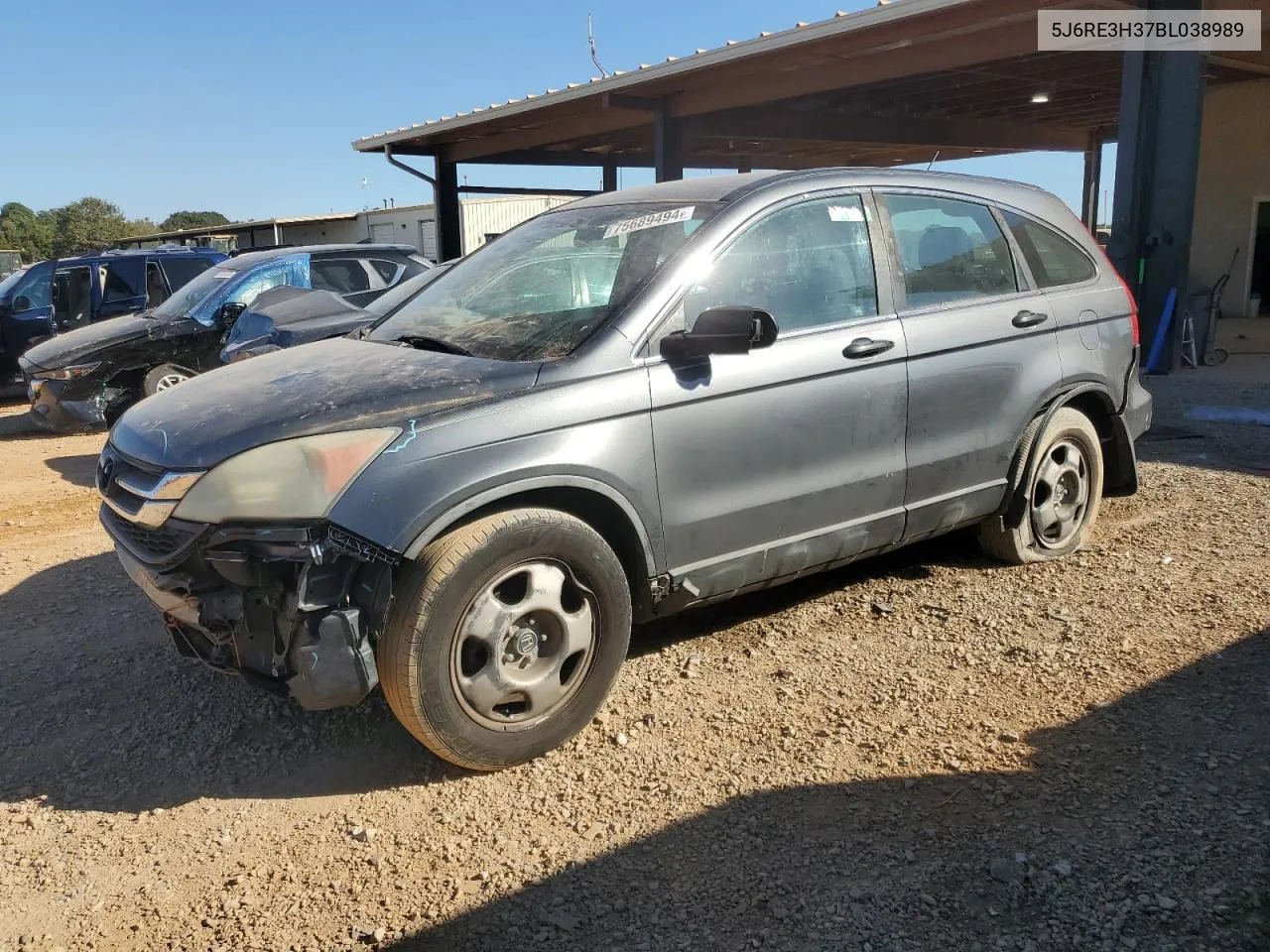 2011 Honda Cr-V Lx VIN: 5J6RE3H37BL038989 Lot: 75689494