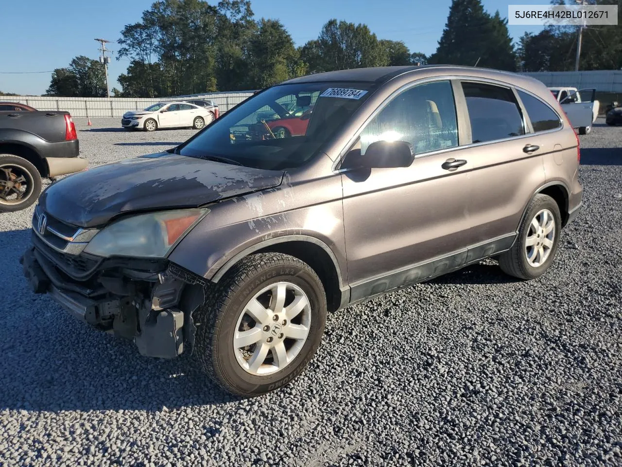 2011 Honda Cr-V Se VIN: 5J6RE4H42BL012671 Lot: 76889784