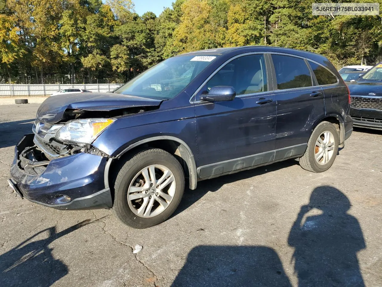 2011 Honda Cr-V Exl VIN: 5J6RE3H75BL033941 Lot: 77396334