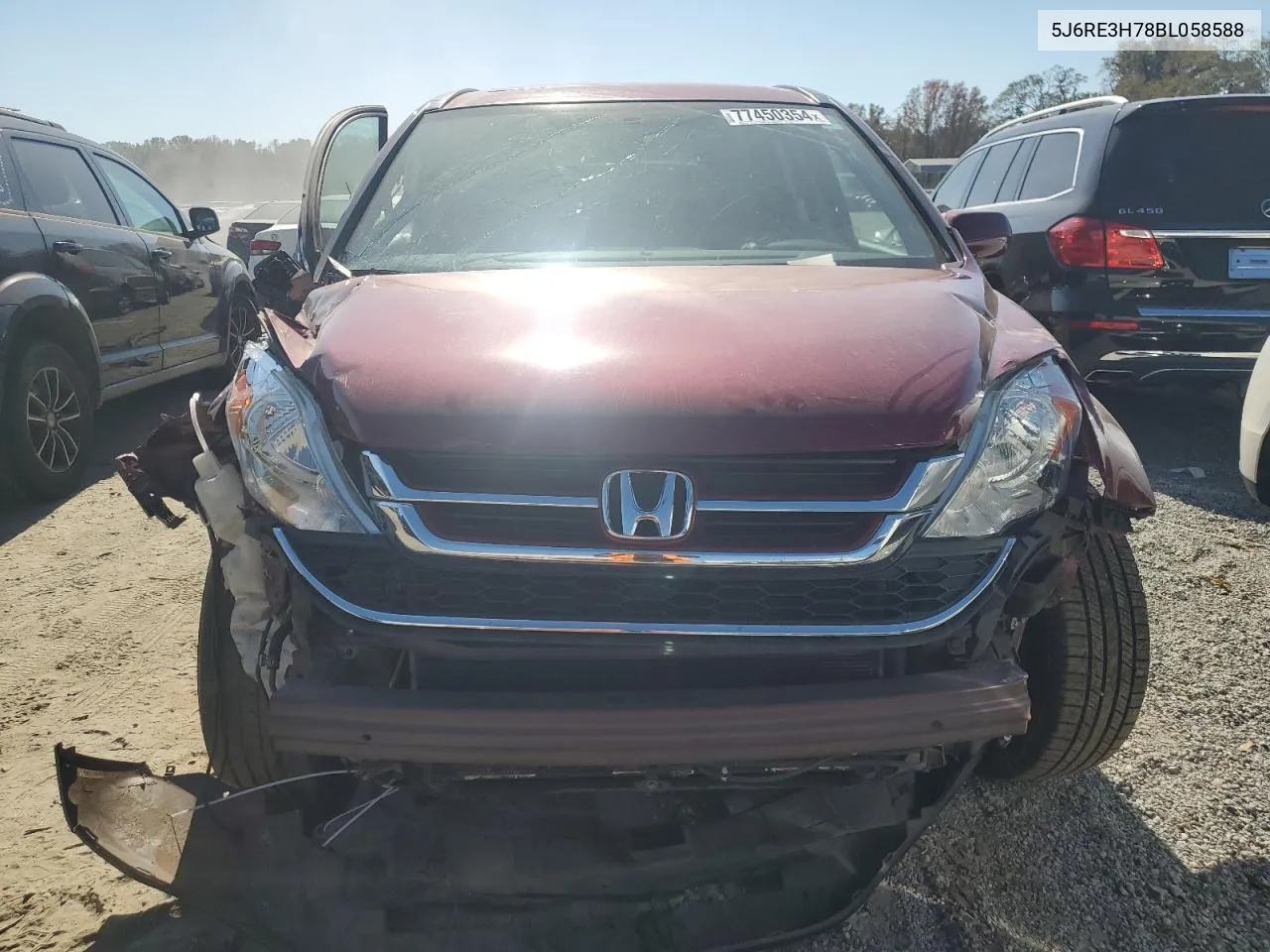 2011 Honda Cr-V Exl VIN: 5J6RE3H78BL058588 Lot: 77450354