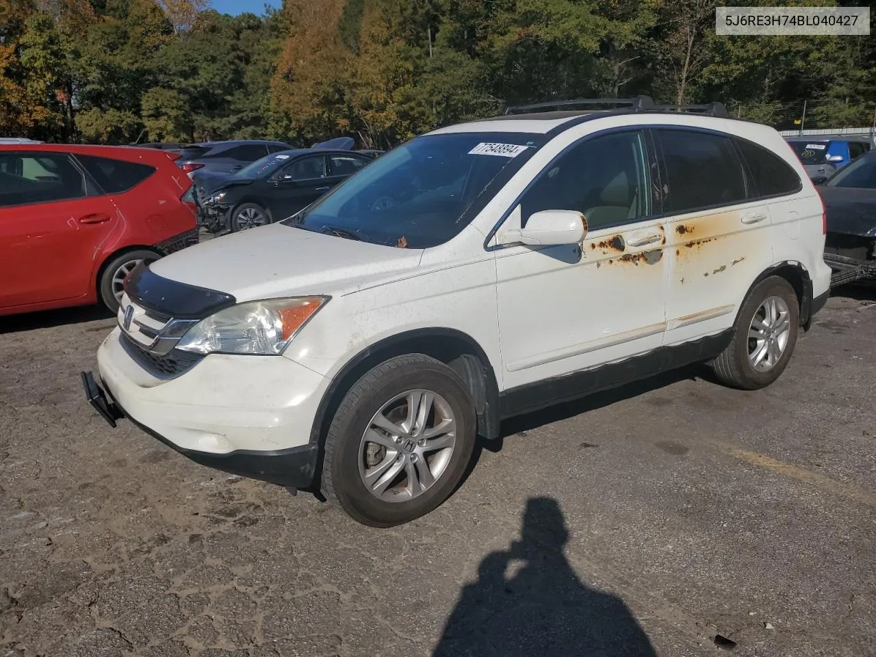 2011 Honda Cr-V Exl VIN: 5J6RE3H74BL040427 Lot: 77548894