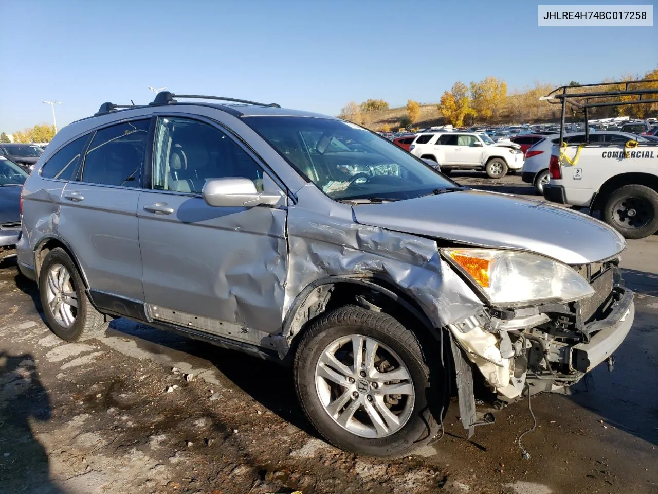 2011 Honda Cr-V Exl VIN: JHLRE4H74BC017258 Lot: 77705044