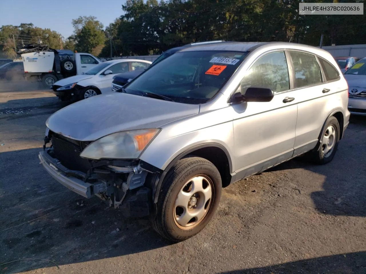 2011 Honda Cr-V Lx VIN: JHLRE4H37BC020636 Lot: 77891574