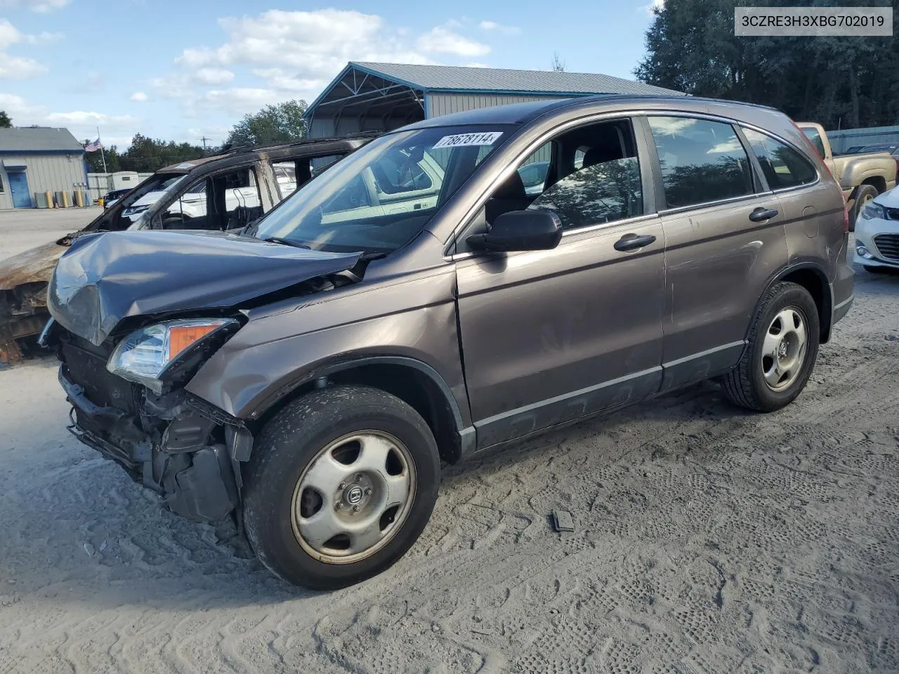 2011 Honda Cr-V Lx VIN: 3CZRE3H3XBG702019 Lot: 78678114