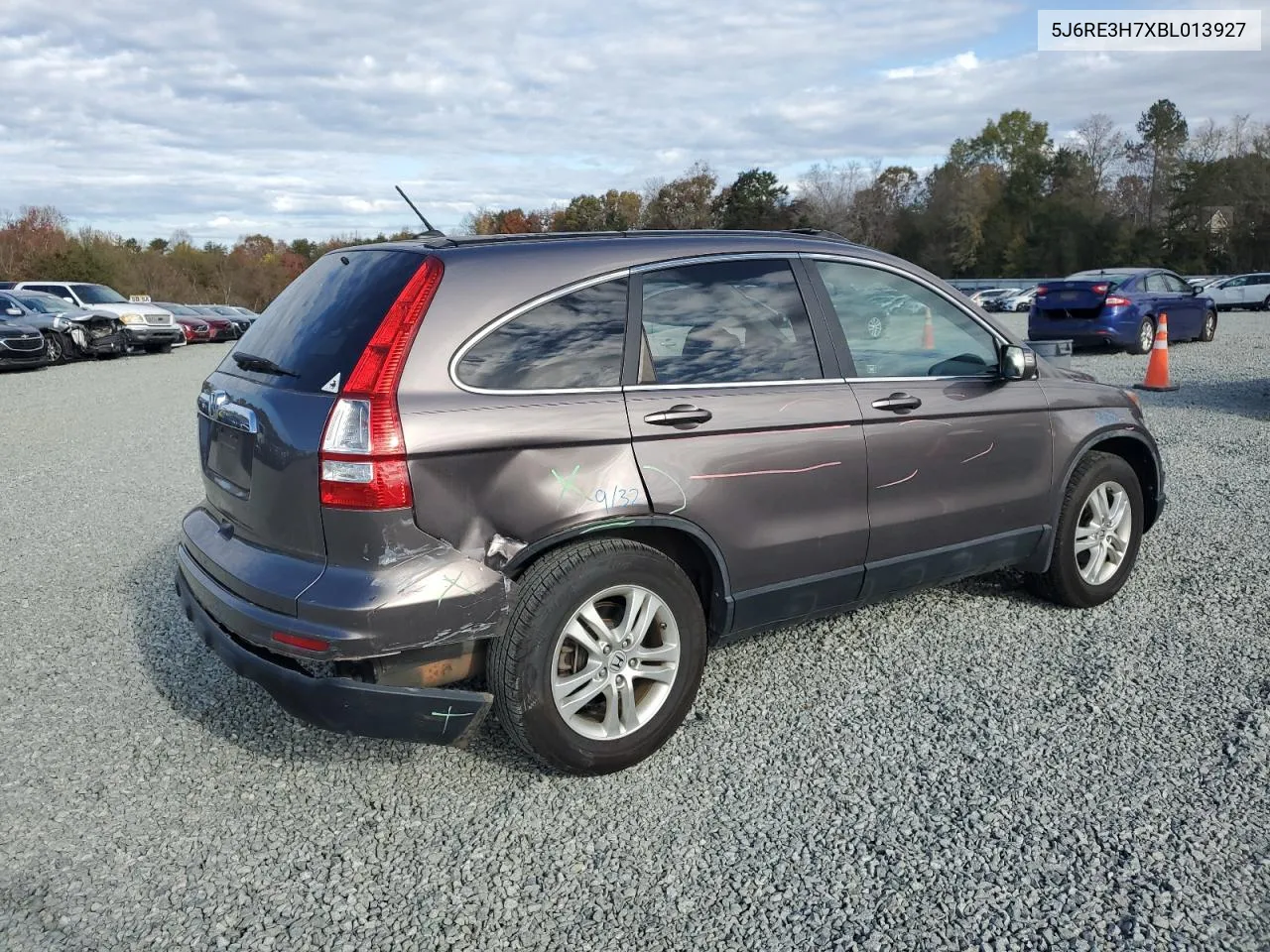 2011 Honda Cr-V Exl VIN: 5J6RE3H7XBL013927 Lot: 78748524