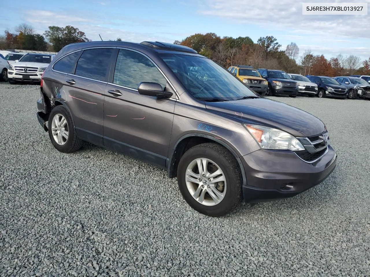 2011 Honda Cr-V Exl VIN: 5J6RE3H7XBL013927 Lot: 78748524