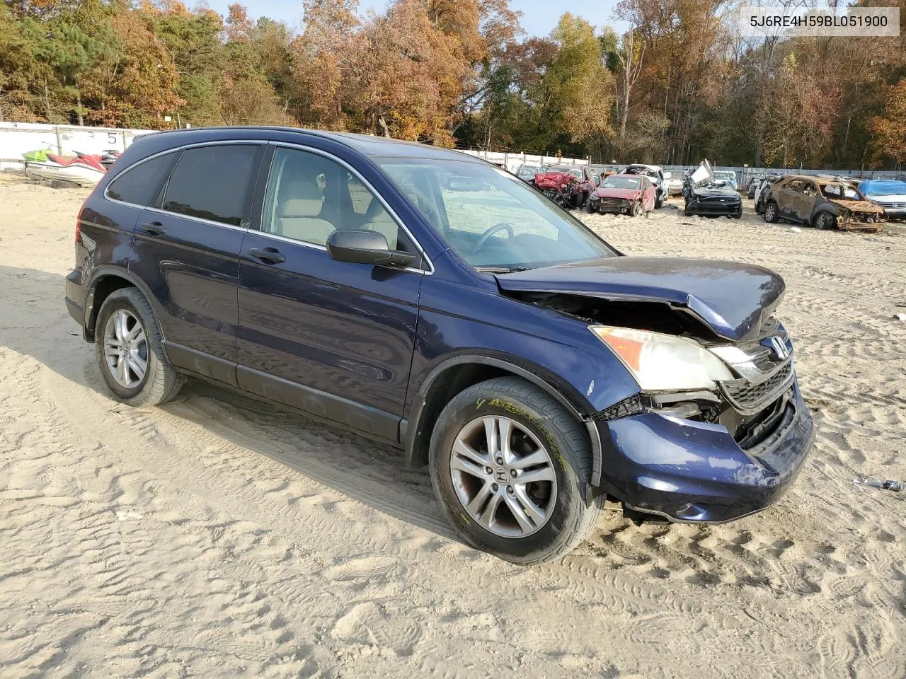 2011 Honda Cr-V Ex VIN: 5J6RE4H59BL051900 Lot: 79014574