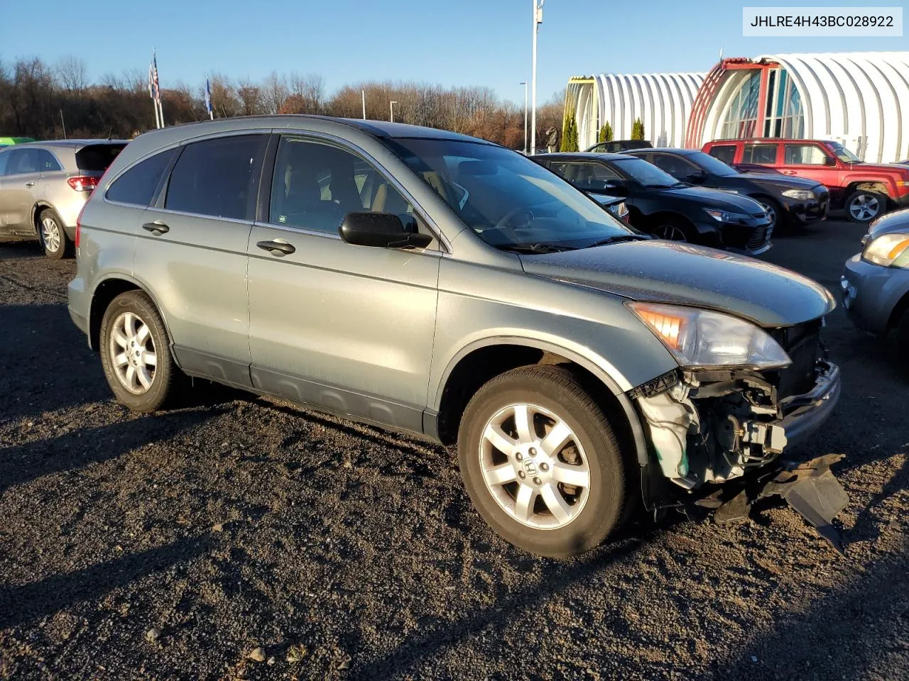 2011 Honda Cr-V Se VIN: JHLRE4H43BC028922 Lot: 79236444