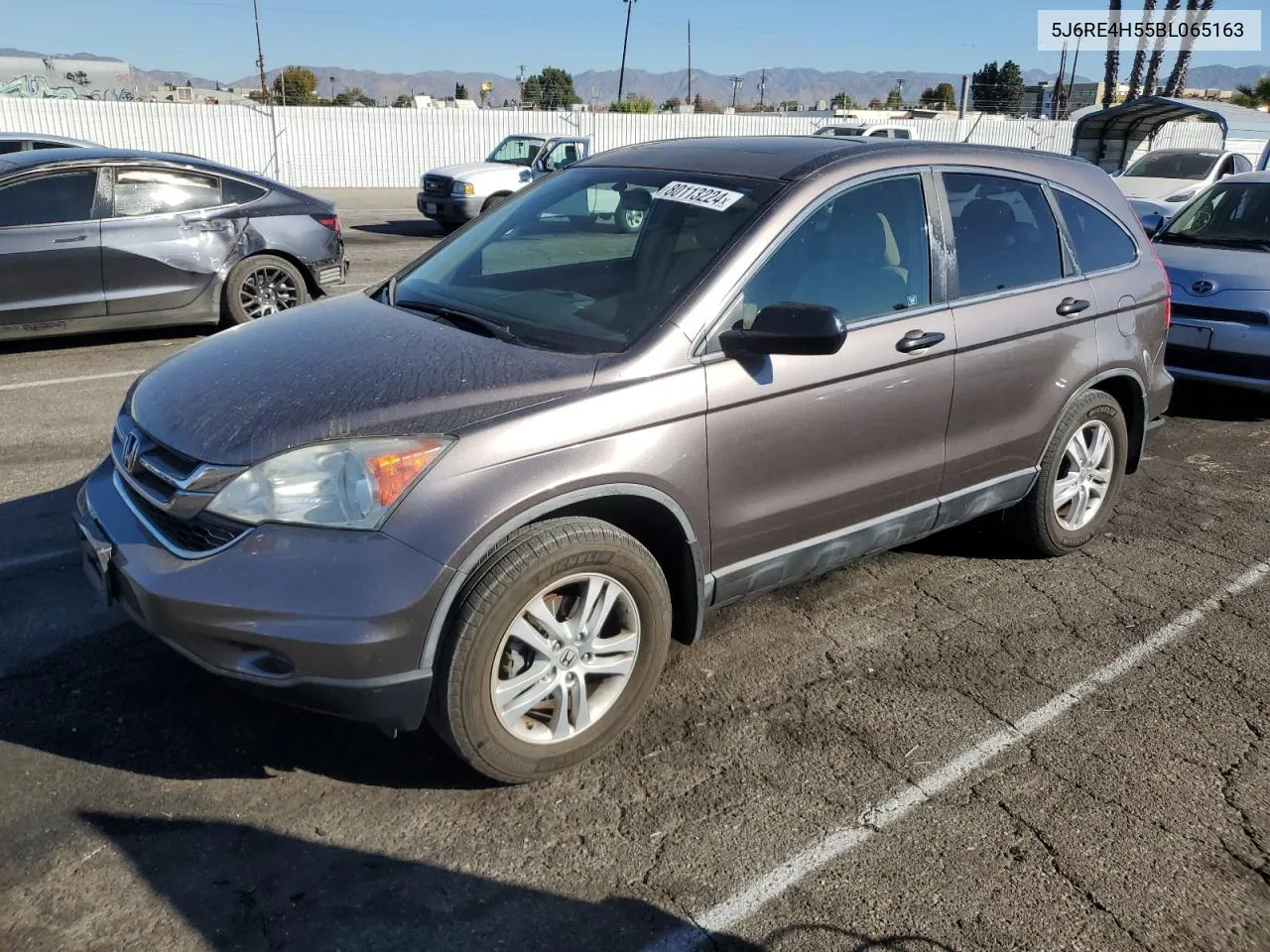 2011 Honda Cr-V Ex VIN: 5J6RE4H55BL065163 Lot: 80113224