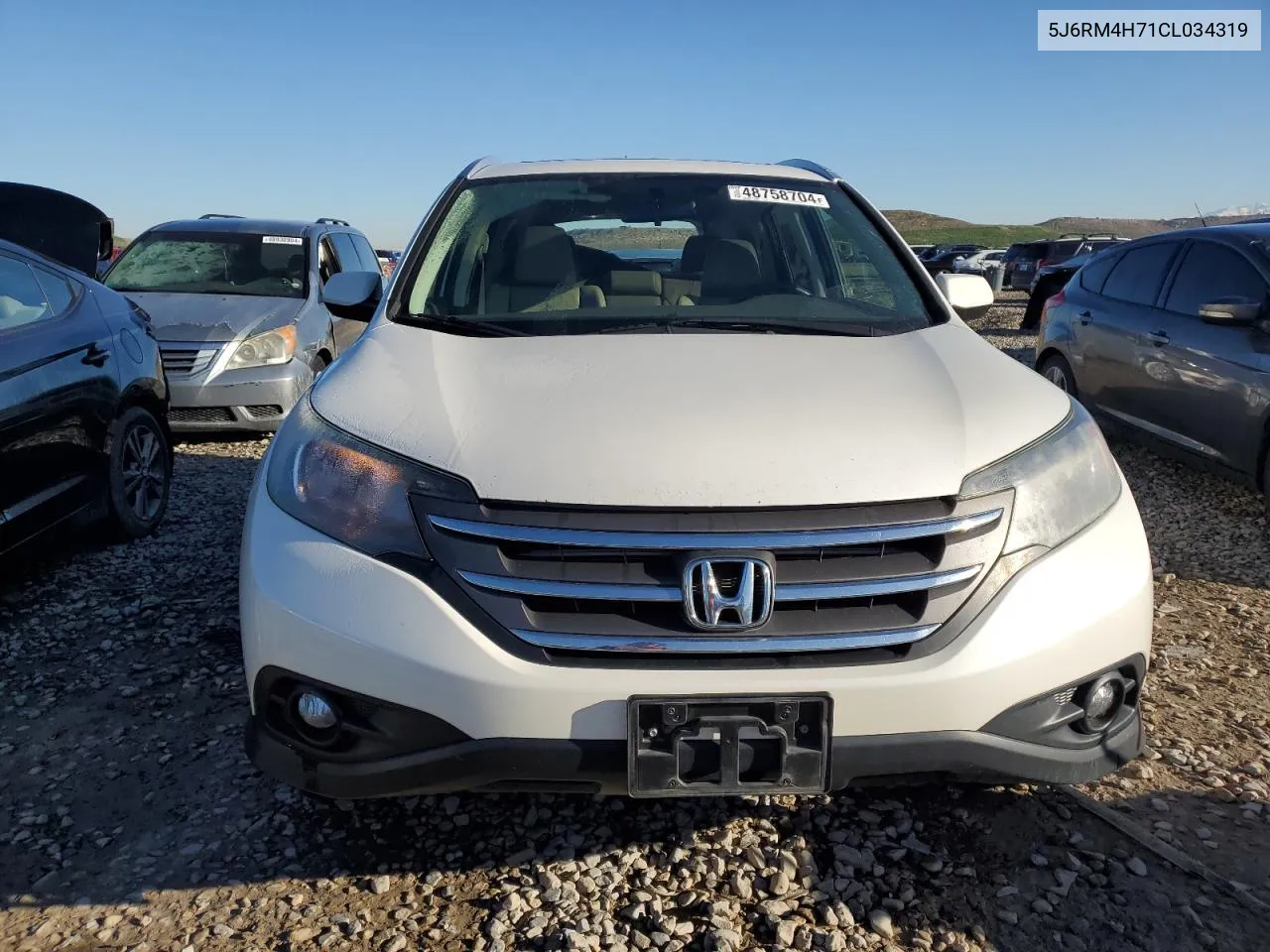 2012 Honda Cr-V Exl VIN: 5J6RM4H71CL034319 Lot: 48758704