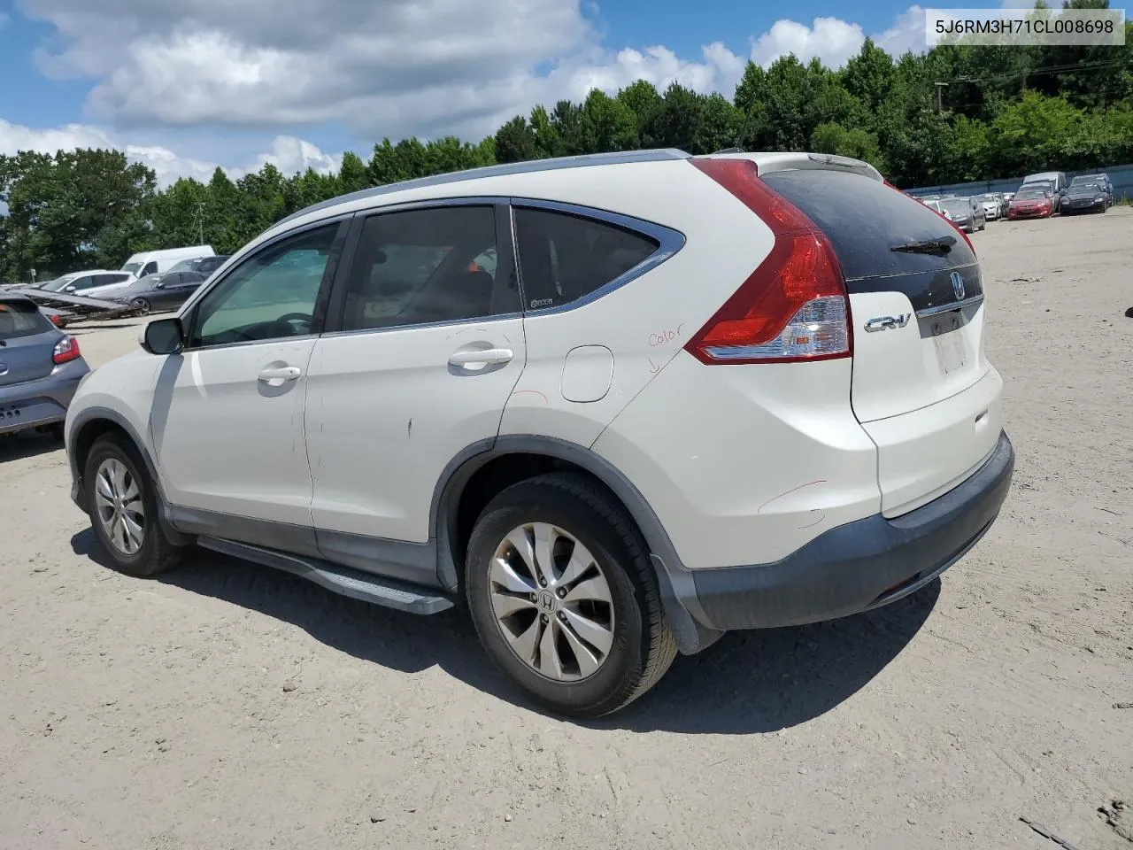 2012 Honda Cr-V Exl VIN: 5J6RM3H71CL008698 Lot: 59709424