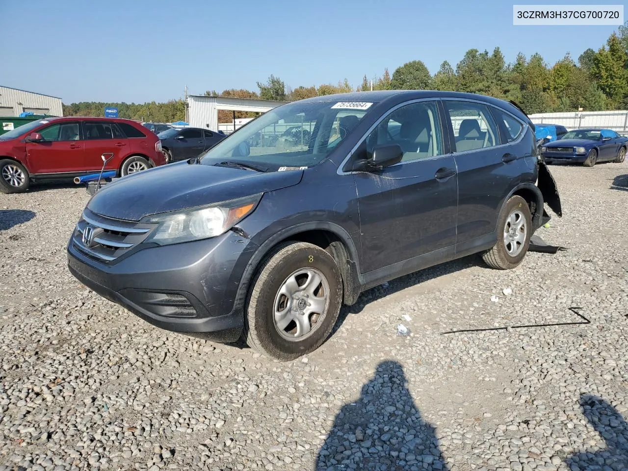 2012 Honda Cr-V Lx VIN: 3CZRM3H37CG700720 Lot: 75735664