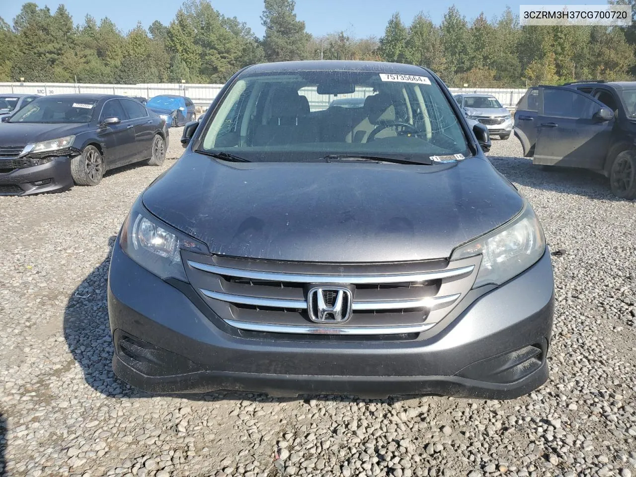 2012 Honda Cr-V Lx VIN: 3CZRM3H37CG700720 Lot: 75735664