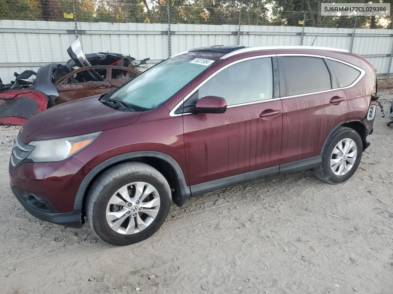 2012 Honda Cr-V Exl VIN: 5J6RM4H72CL029386 Lot: 76331884