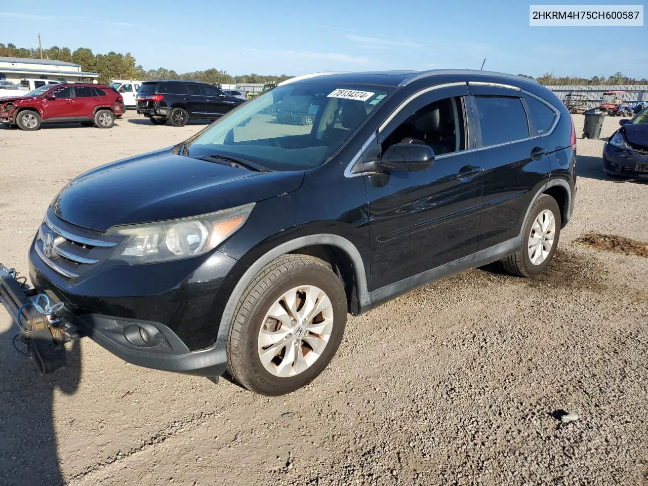 2012 Honda Cr-V Exl VIN: 2HKRM4H75CH600587 Lot: 78134374