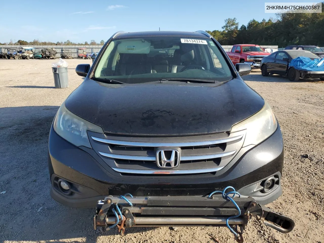 2012 Honda Cr-V Exl VIN: 2HKRM4H75CH600587 Lot: 78134374