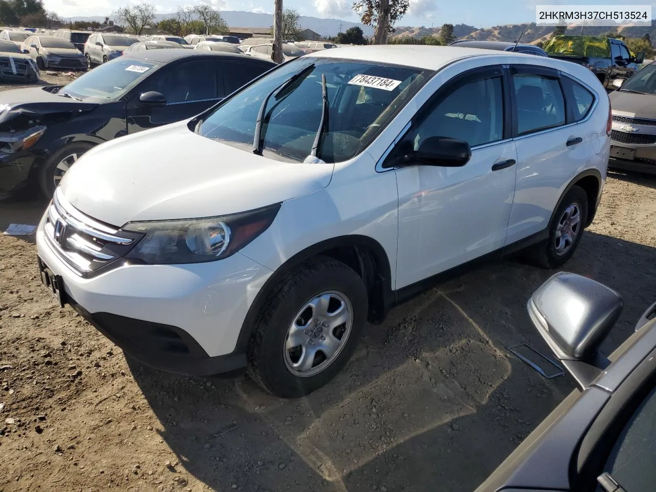 2012 Honda Cr-V Lx VIN: 2HKRM3H37CH513524 Lot: 78437184