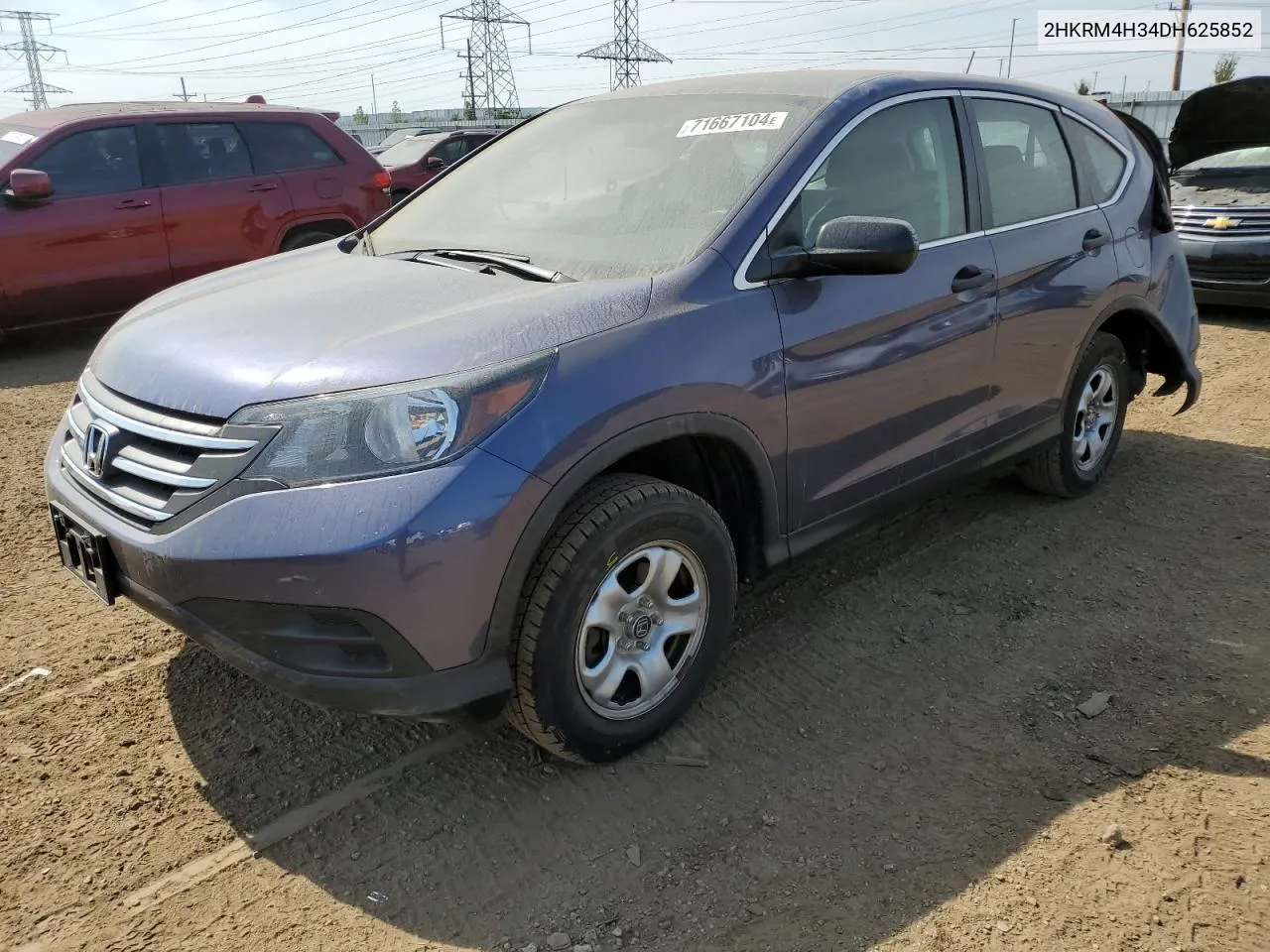 2013 Honda Cr-V Lx VIN: 2HKRM4H34DH625852 Lot: 71667104