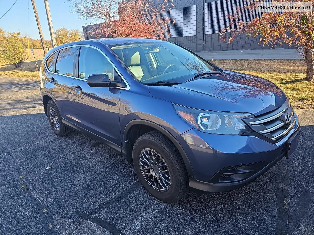 2013 Honda Cr-V Lx VIN: 2HKRM4H36DH664670 Lot: 77894684