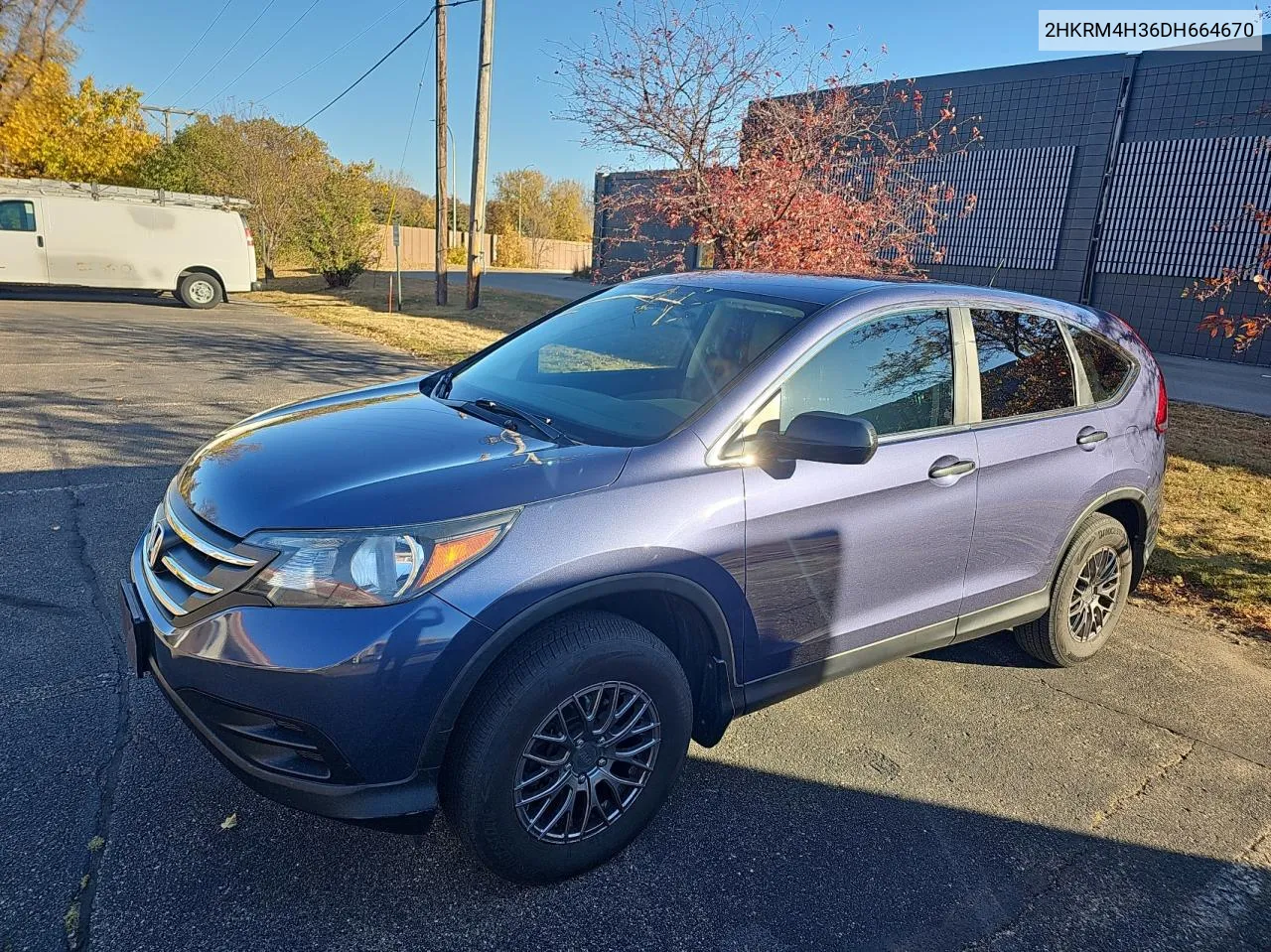 2013 Honda Cr-V Lx VIN: 2HKRM4H36DH664670 Lot: 77894684