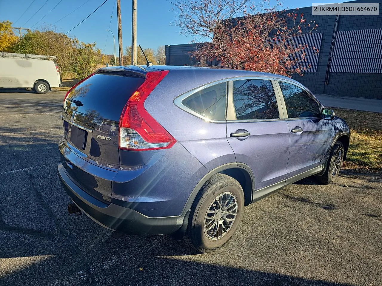 2013 Honda Cr-V Lx VIN: 2HKRM4H36DH664670 Lot: 77894684