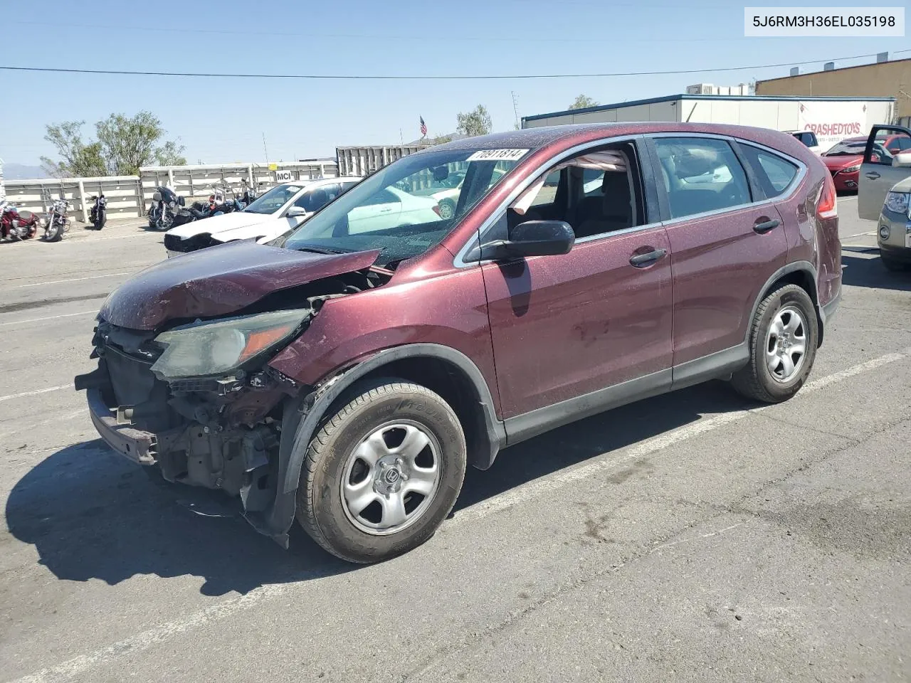 2014 Honda Cr-V Lx VIN: 5J6RM3H36EL035198 Lot: 70911814