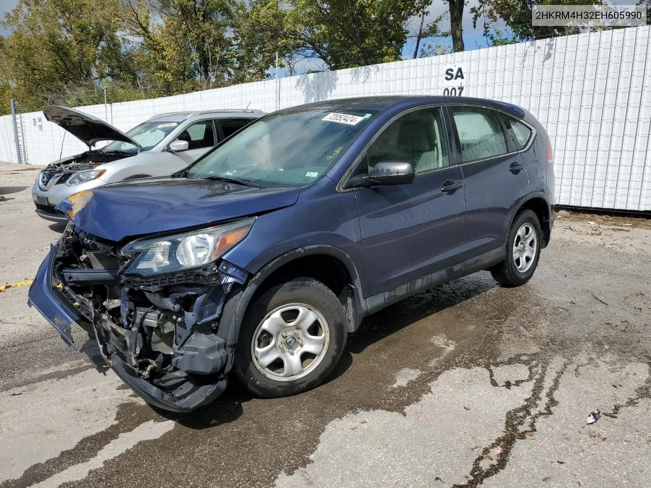 2014 Honda Cr-V Lx VIN: 2HKRM4H32EH605990 Lot: 72053424