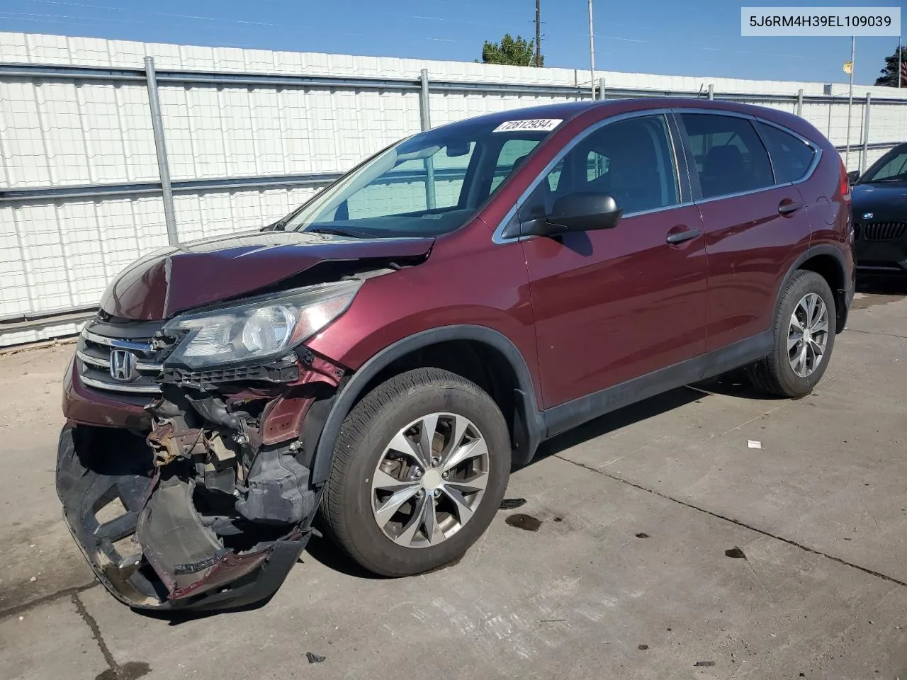 2014 Honda Cr-V Lx VIN: 5J6RM4H39EL109039 Lot: 72812934