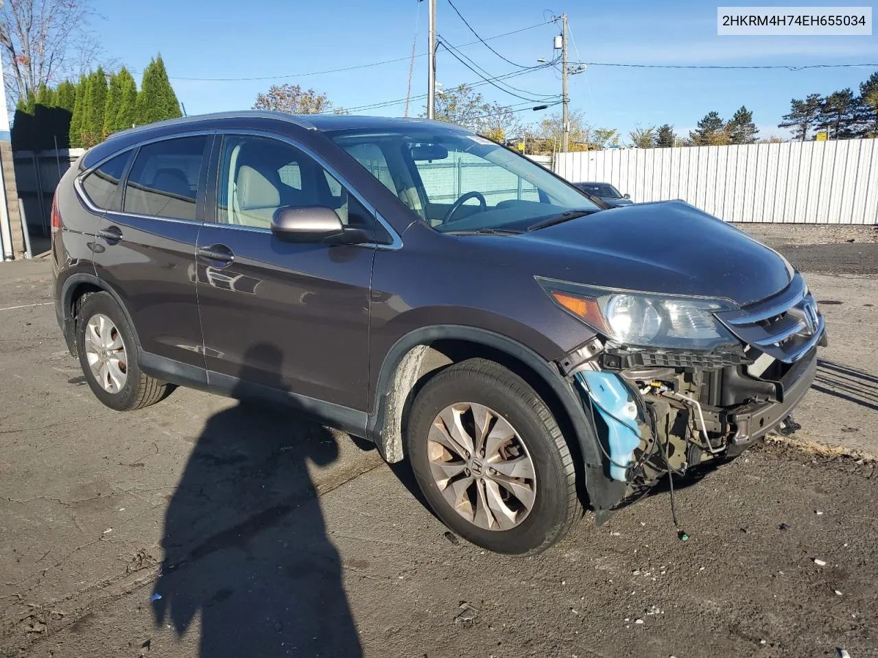 2014 Honda Cr-V Exl VIN: 2HKRM4H74EH655034 Lot: 75800764