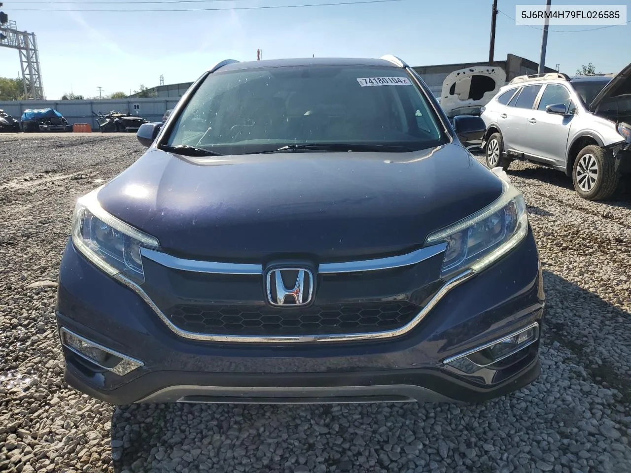 2015 Honda Cr-V Exl VIN: 5J6RM4H79FL026585 Lot: 74180104