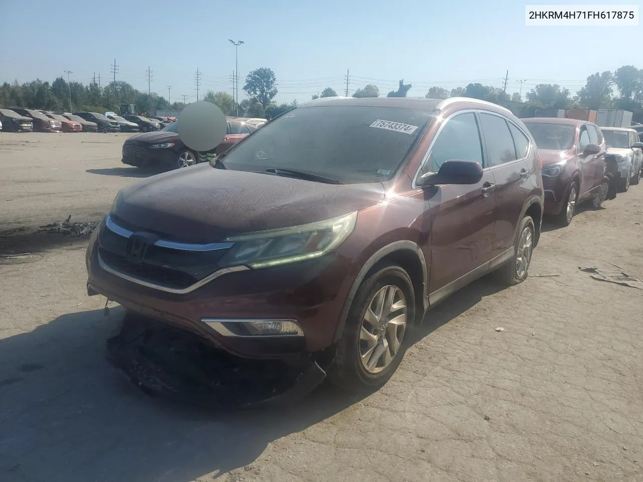 2015 Honda Cr-V Exl VIN: 2HKRM4H71FH617875 Lot: 75743374