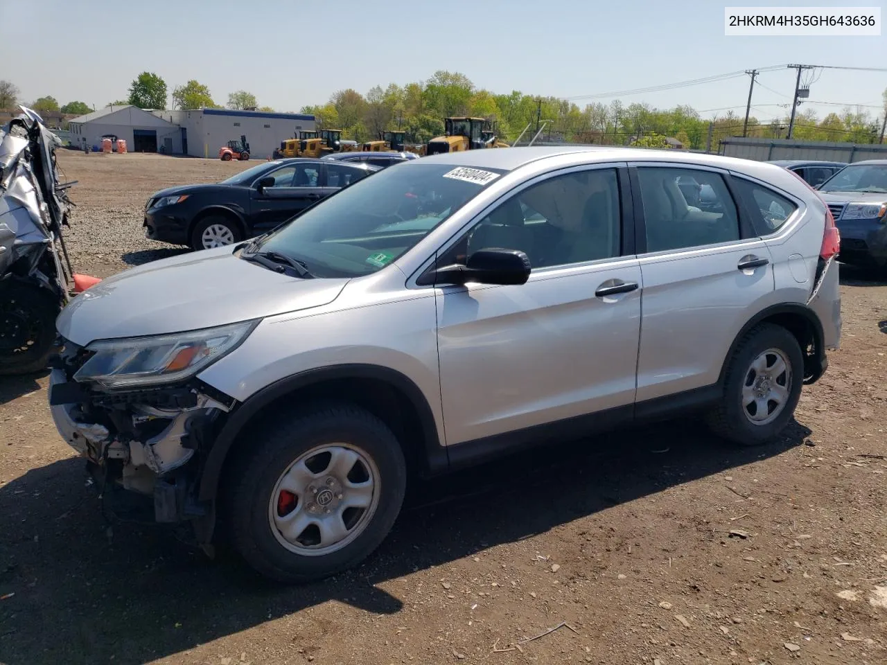 2016 Honda Cr-V Lx VIN: 2HKRM4H35GH643636 Lot: 52500404