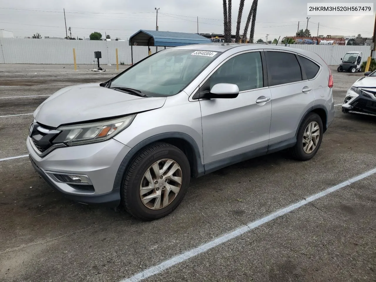 2016 Honda Cr-V Ex VIN: 2HKRM3H52GH567479 Lot: 53640304