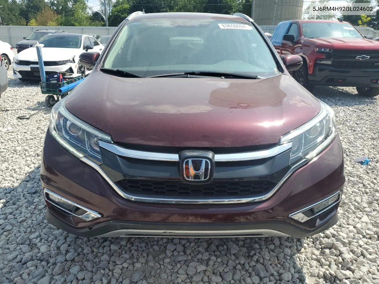 2016 Honda Cr-V Touring VIN: 5J6RM4H92GL024602 Lot: 63650604