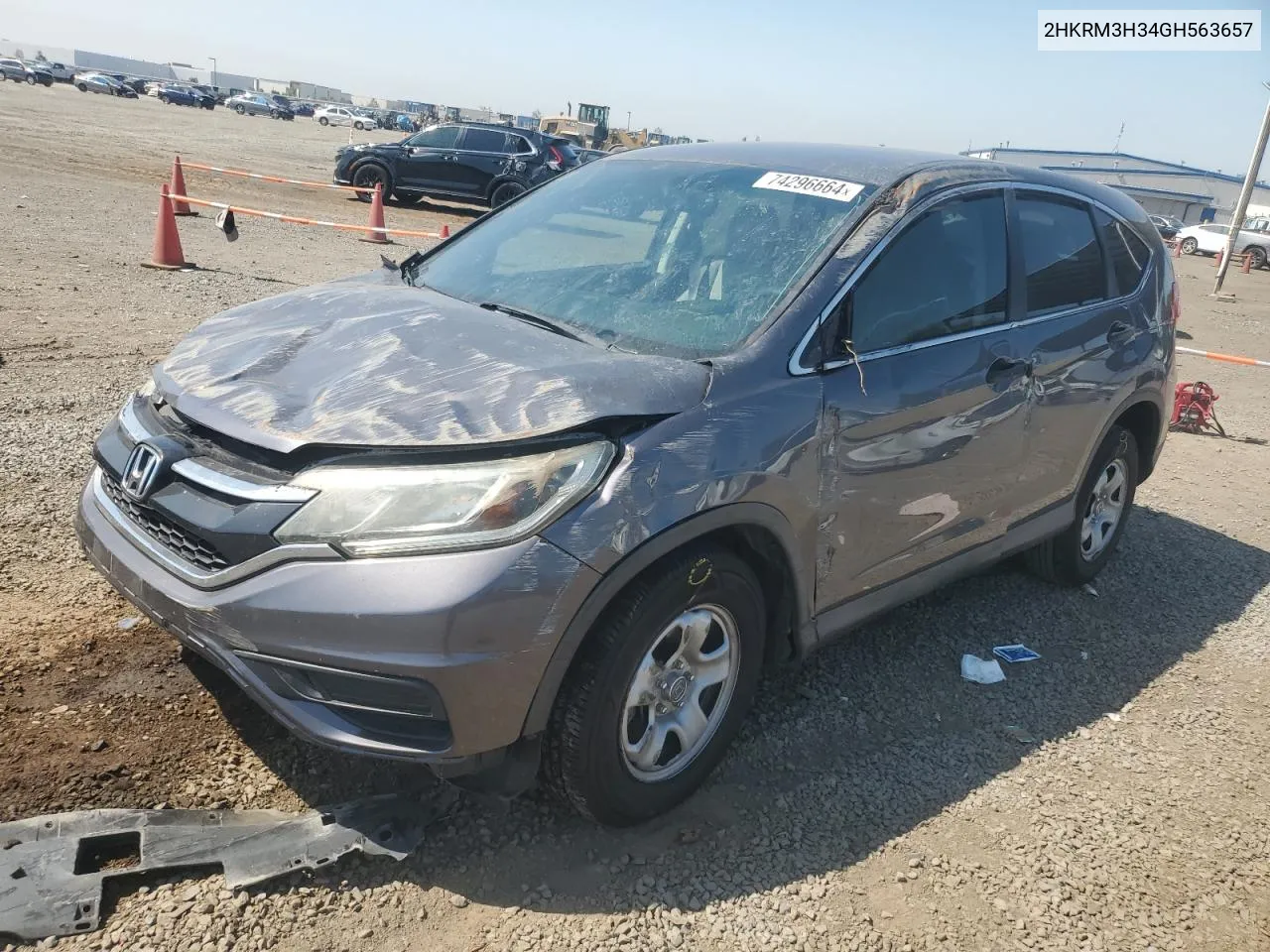 2016 Honda Cr-V Lx VIN: 2HKRM3H34GH563657 Lot: 74296664