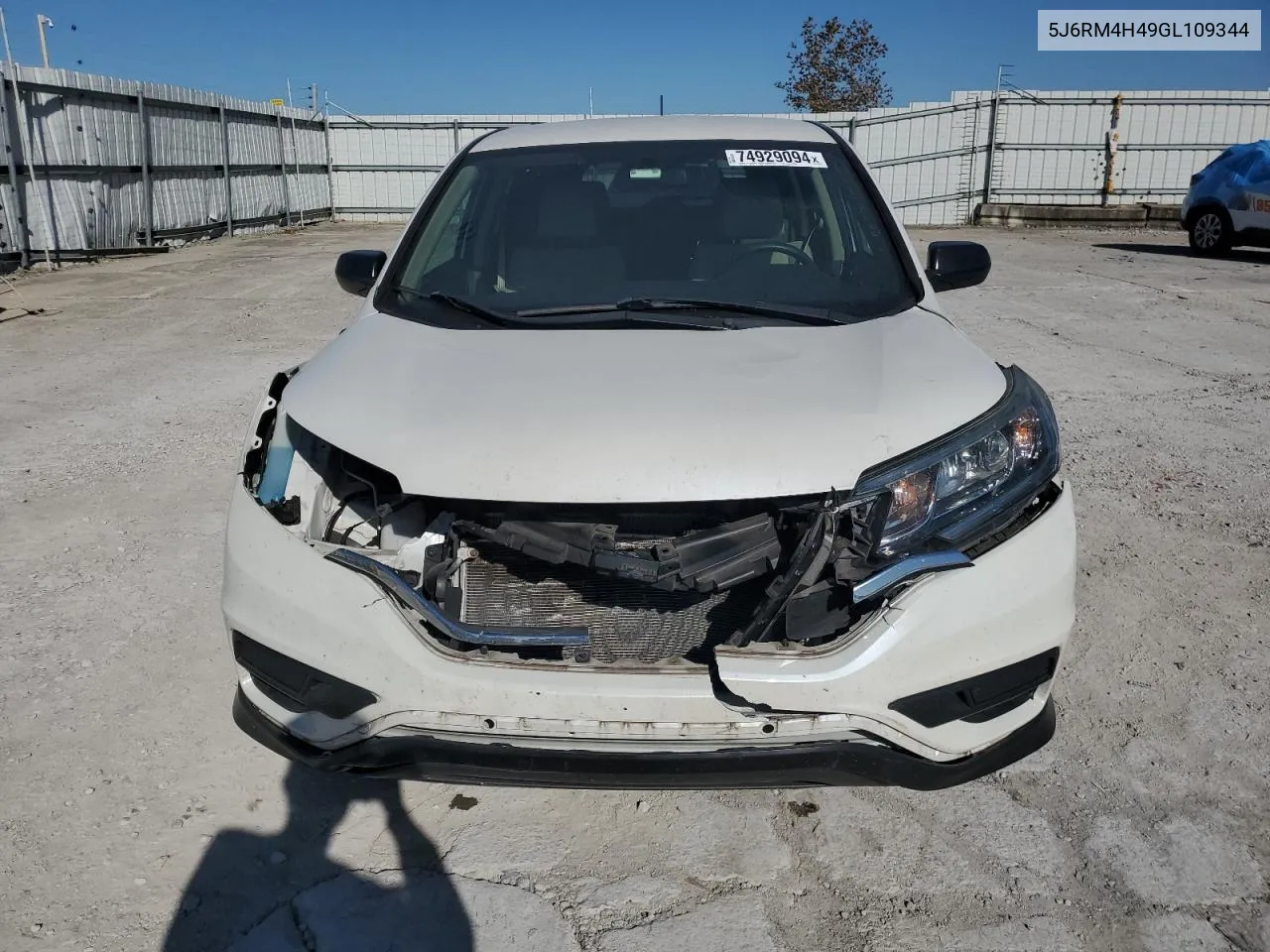 2016 Honda Cr-V Se VIN: 5J6RM4H49GL109344 Lot: 74929094