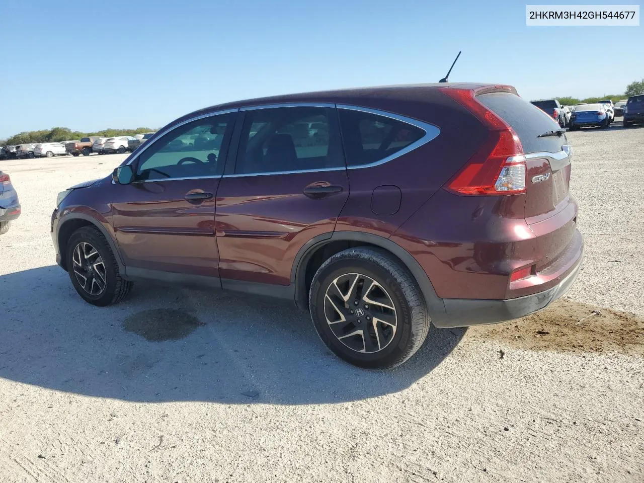 2016 Honda Cr-V Se VIN: 2HKRM3H42GH544677 Lot: 75230354