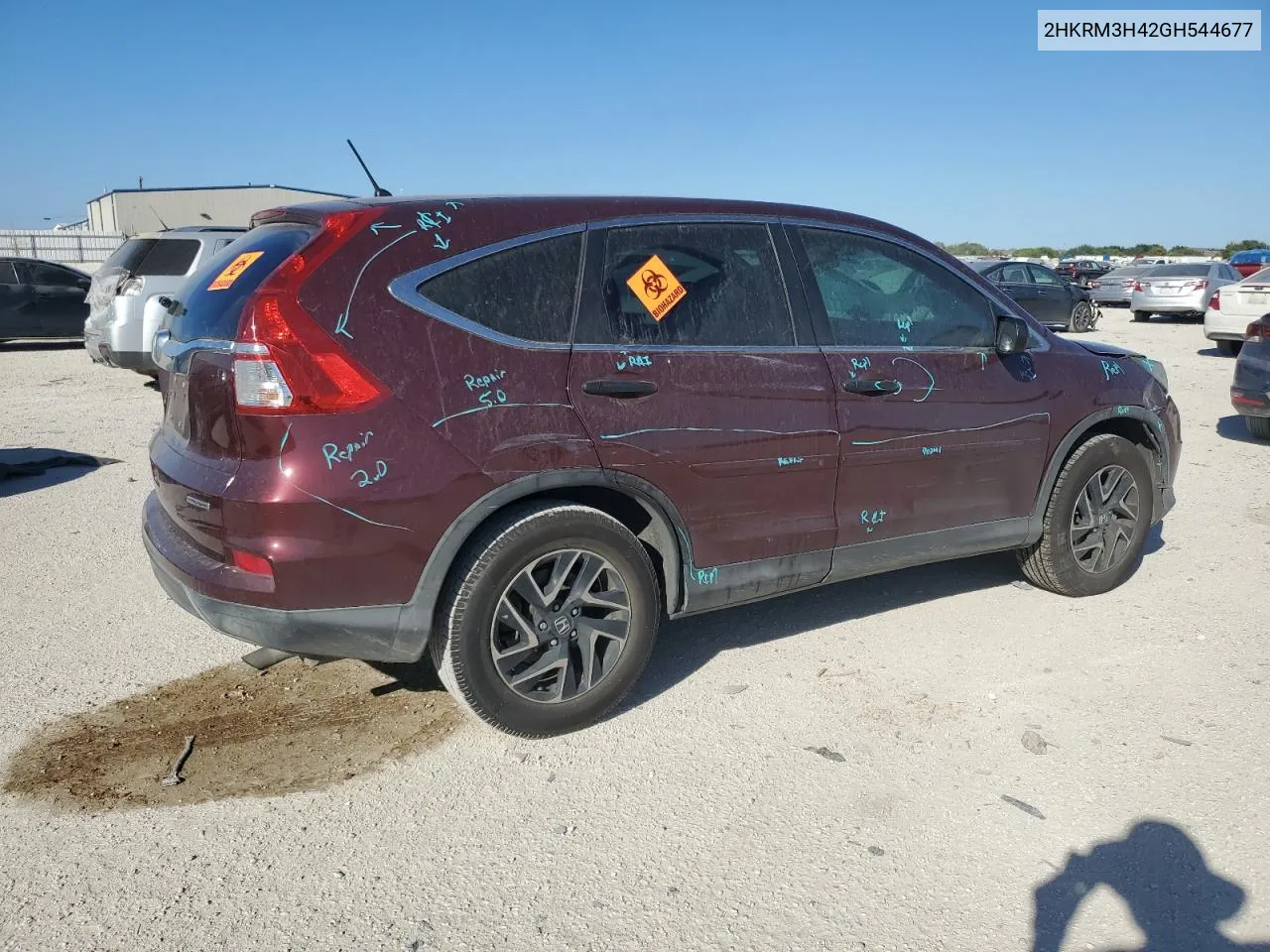 2016 Honda Cr-V Se VIN: 2HKRM3H42GH544677 Lot: 75230354