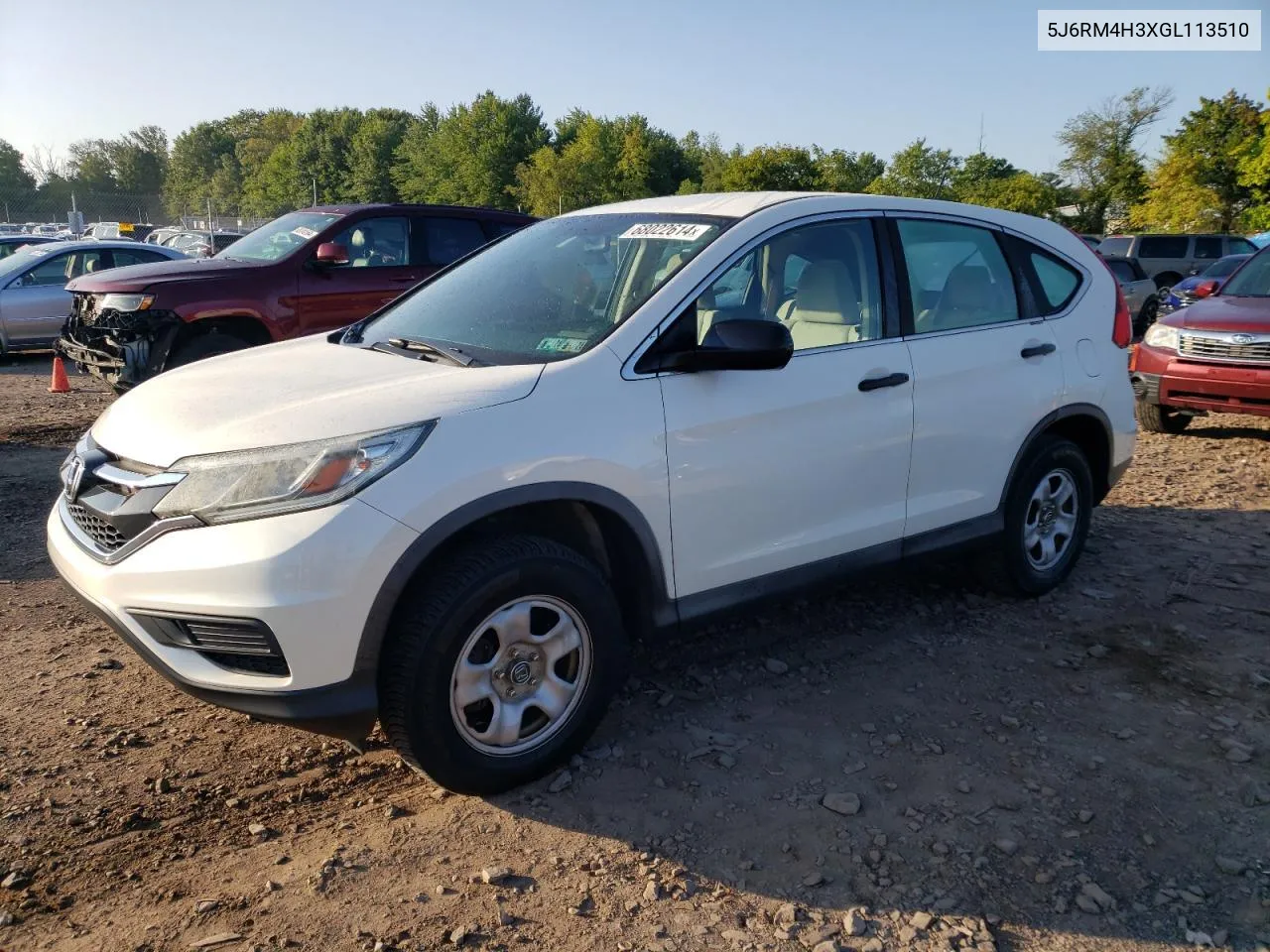 2016 Honda Cr-V Lx VIN: 5J6RM4H3XGL113510 Lot: 75525964