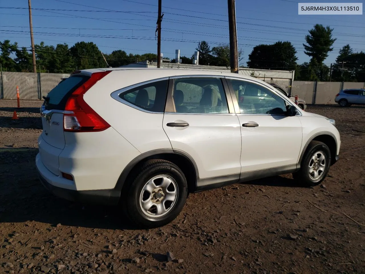 2016 Honda Cr-V Lx VIN: 5J6RM4H3XGL113510 Lot: 75525964