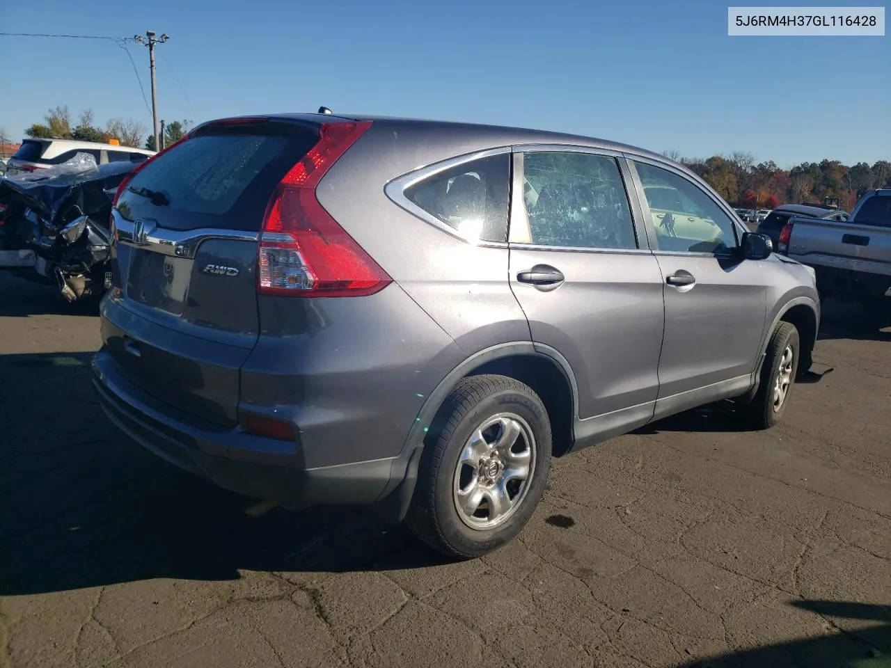 2016 Honda Cr-V Lx VIN: 5J6RM4H37GL116428 Lot: 76894544