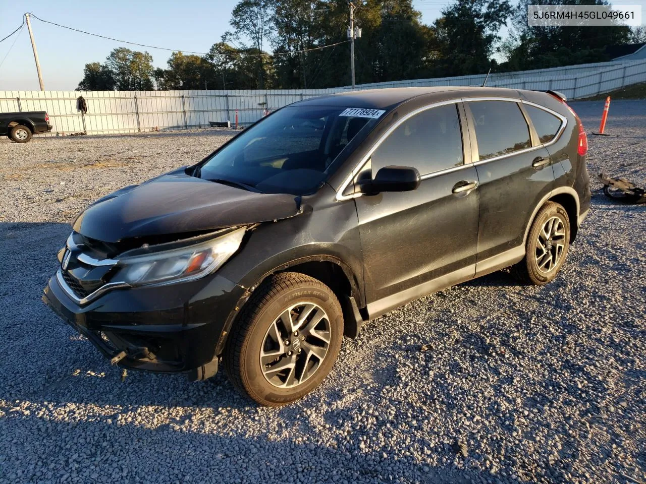 2016 Honda Cr-V Se VIN: 5J6RM4H45GL049661 Lot: 77178924