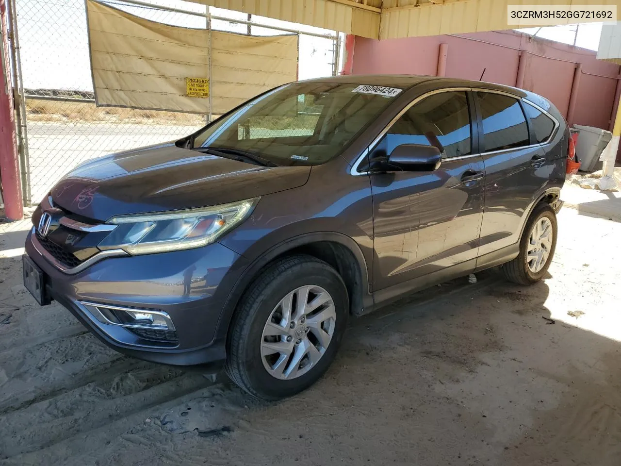 2016 Honda Cr-V Ex VIN: 3CZRM3H52GG721692 Lot: 78096424