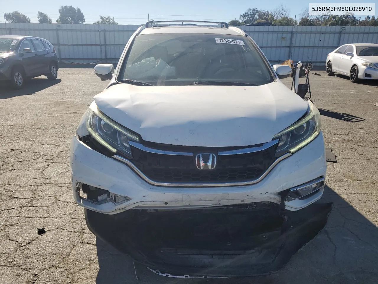 2016 Honda Cr-V Touring VIN: 5J6RM3H98GL028910 Lot: 78308074