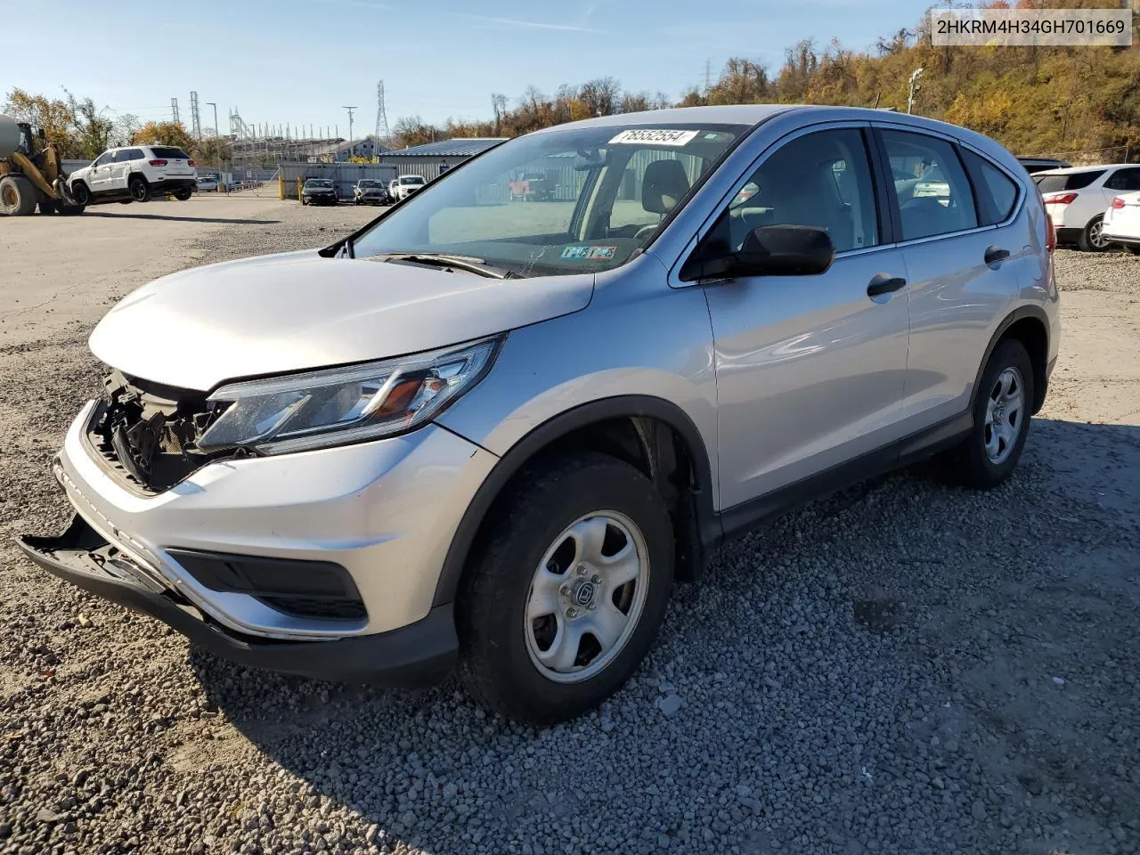 2016 Honda Cr-V Lx VIN: 2HKRM4H34GH701669 Lot: 78552554