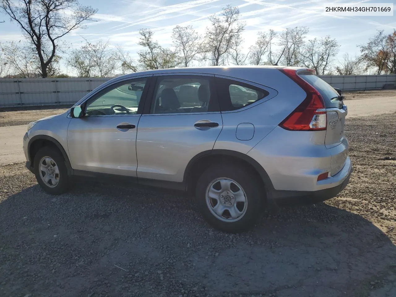 2016 Honda Cr-V Lx VIN: 2HKRM4H34GH701669 Lot: 78552554