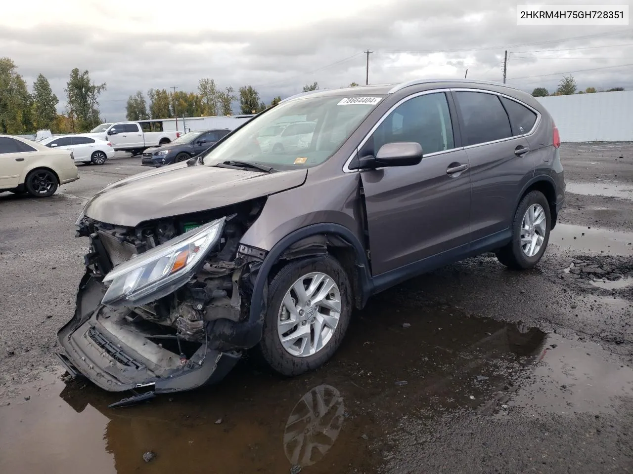 2016 Honda Cr-V Exl VIN: 2HKRM4H75GH728351 Lot: 78664404