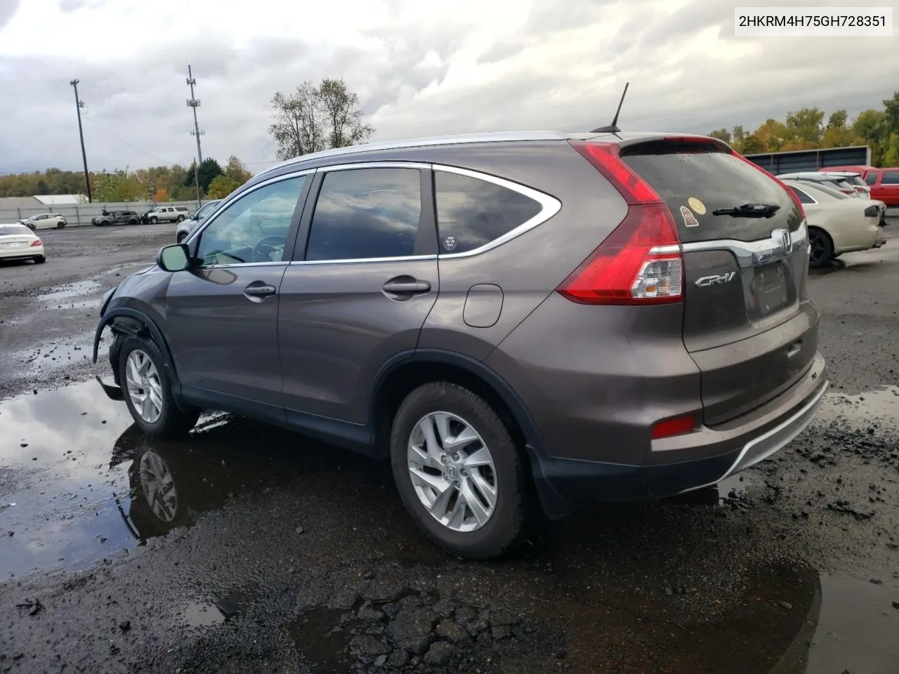 2016 Honda Cr-V Exl VIN: 2HKRM4H75GH728351 Lot: 78664404