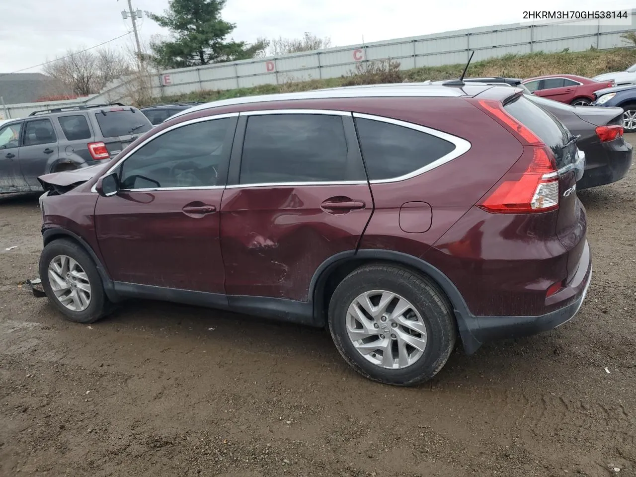 2016 Honda Cr-V Exl VIN: 2HKRM3H70GH538144 Lot: 78855534