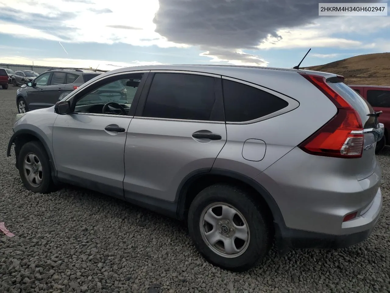 2016 Honda Cr-V Lx VIN: 2HKRM4H34GH602947 Lot: 78874604